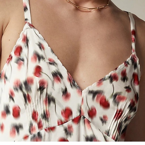 J. Crew CF514 Blurry Cherry Print Chemise sz L NWT - Picture 2 of 7